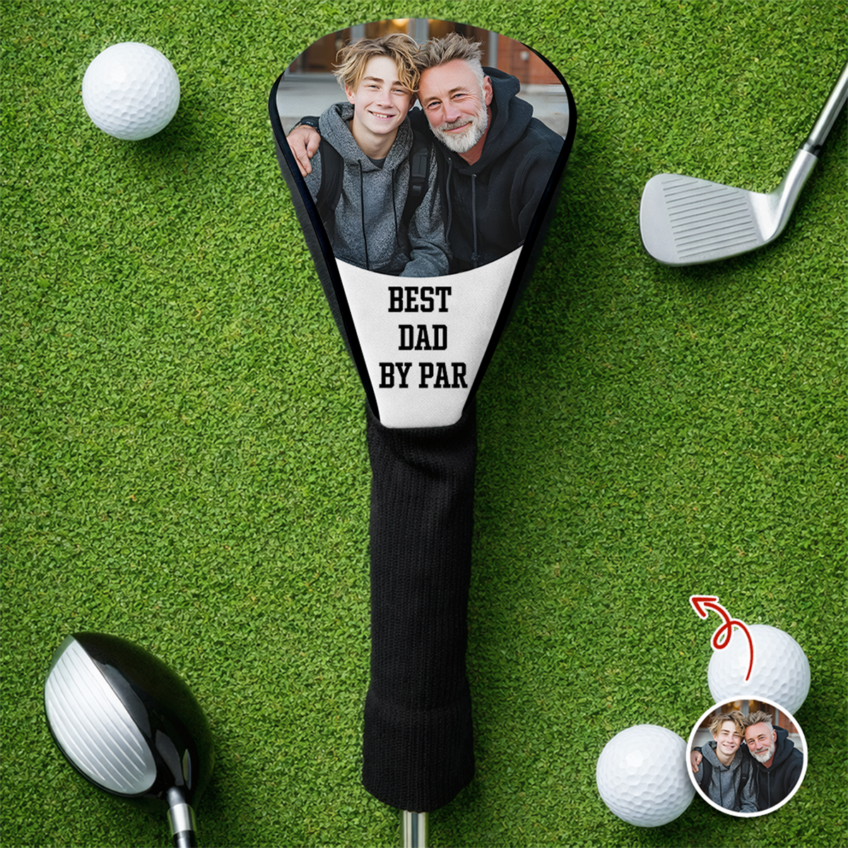 Custom Photo Best Dad By Par Golf Club Head Cover Father's Day Gift HA75 921256