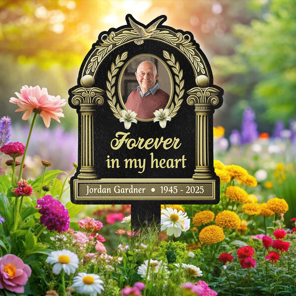 Custom Photo Forever In Our Hearts Memorial Garden Stake HA75 892678