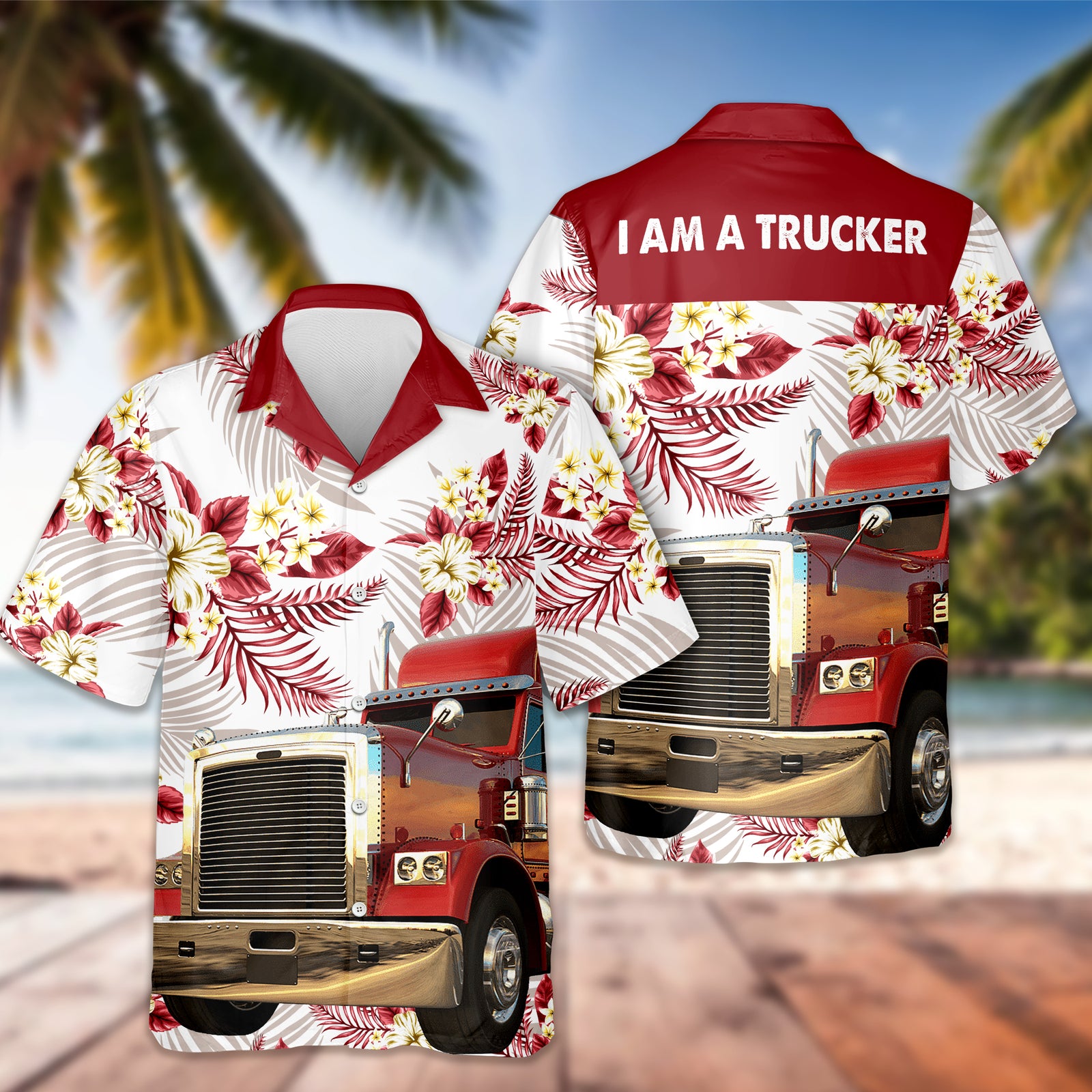 Custom Photo I Am Trucker Hawaii Shirt TH10 169461