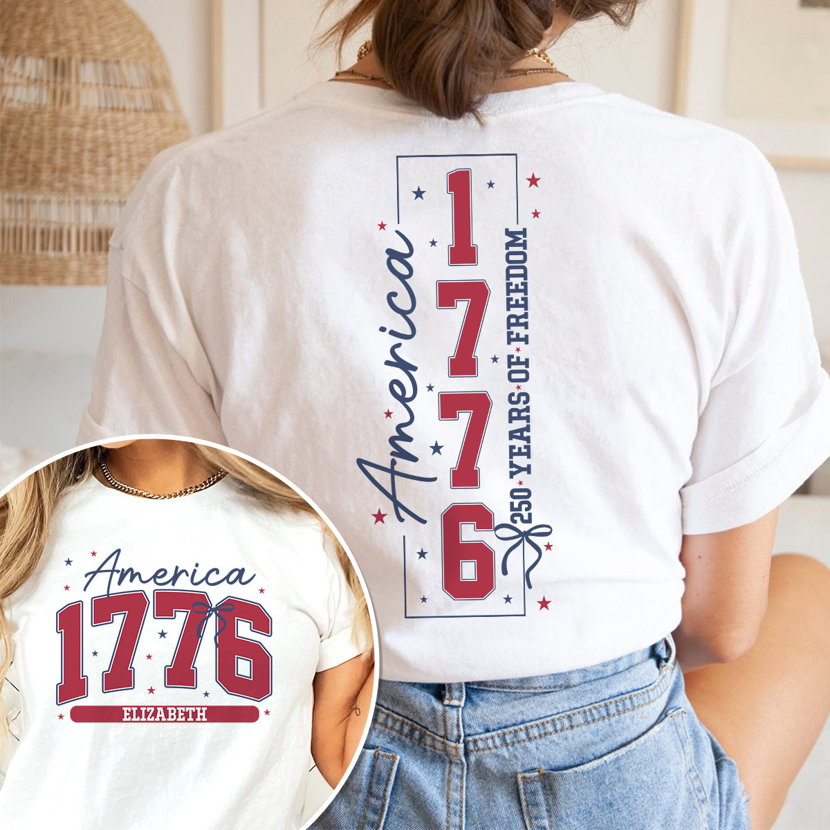 Custom Name America 250 Years Of Freedom Front And Back Shirt TH10 898829