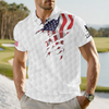 Custom Name Golf Ball Pattern American Flag Polo Shirt, Personalized USA Patriotic Golf Shirt Gift for Men HA75 898578