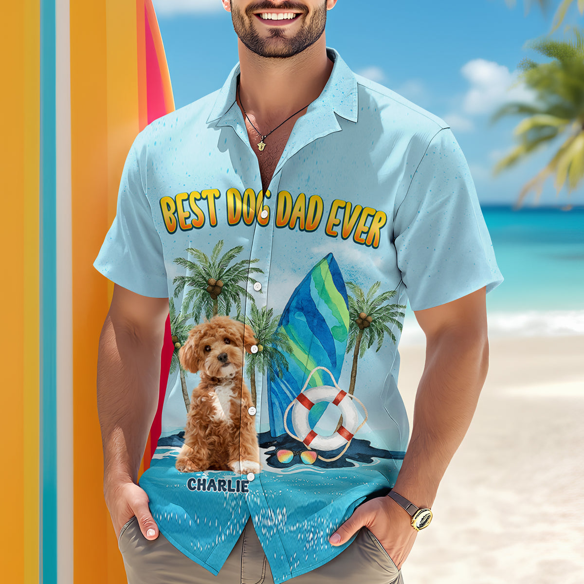 Custom Photo Best Dog Dad And Mom Ever Hawaiian Shirt For Vacations & Gifts LM32 893717
