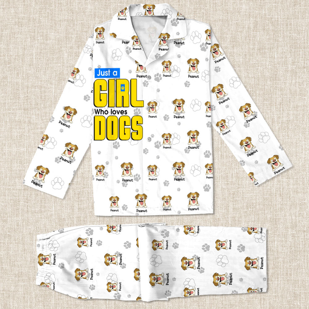 Just A Girl Who Loves Dogs - Personalized Pajamas For Dog Lovers CH07 896546