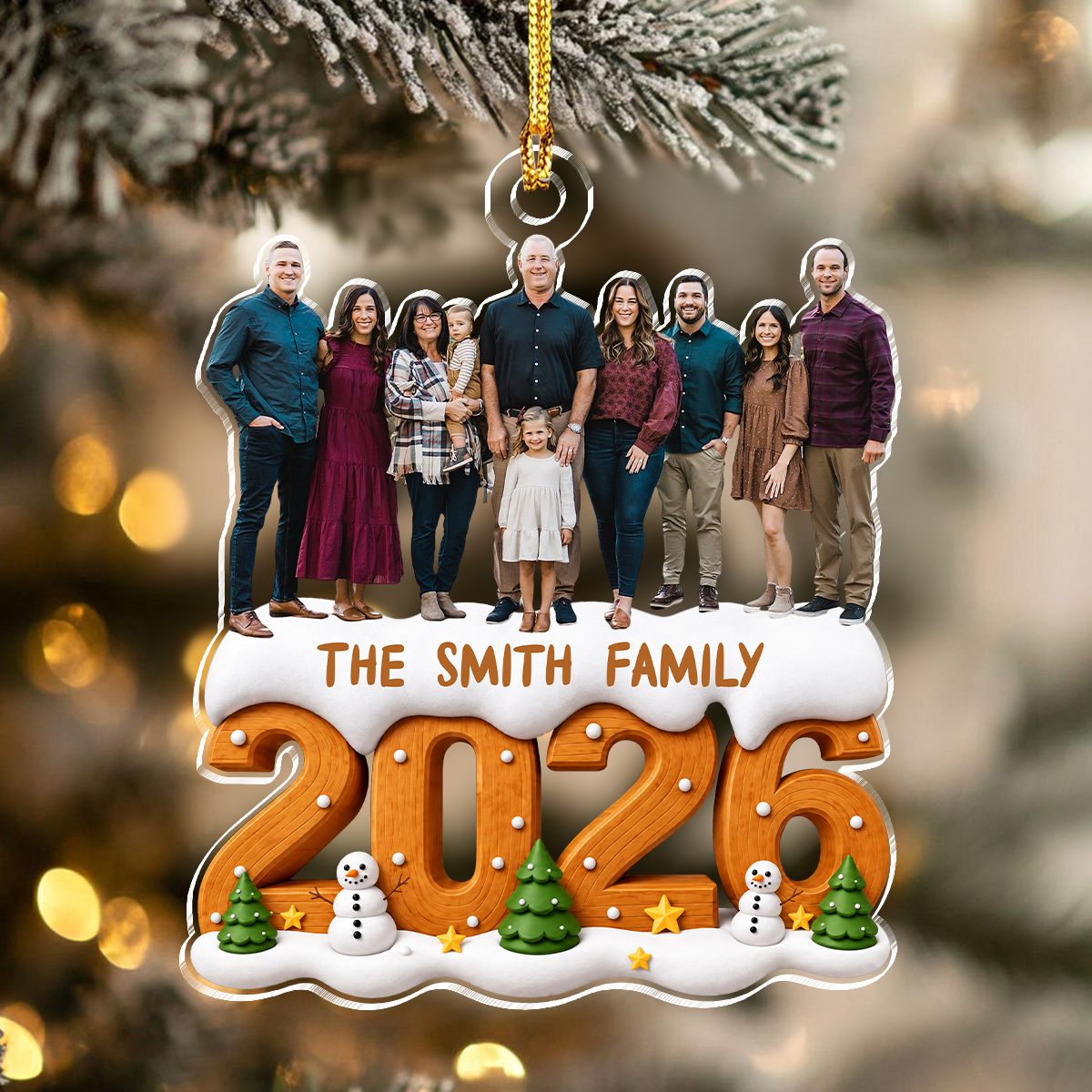 Custom Family Photo Acrylic Ornament, Special Christmas Gift for Family TH10 171461