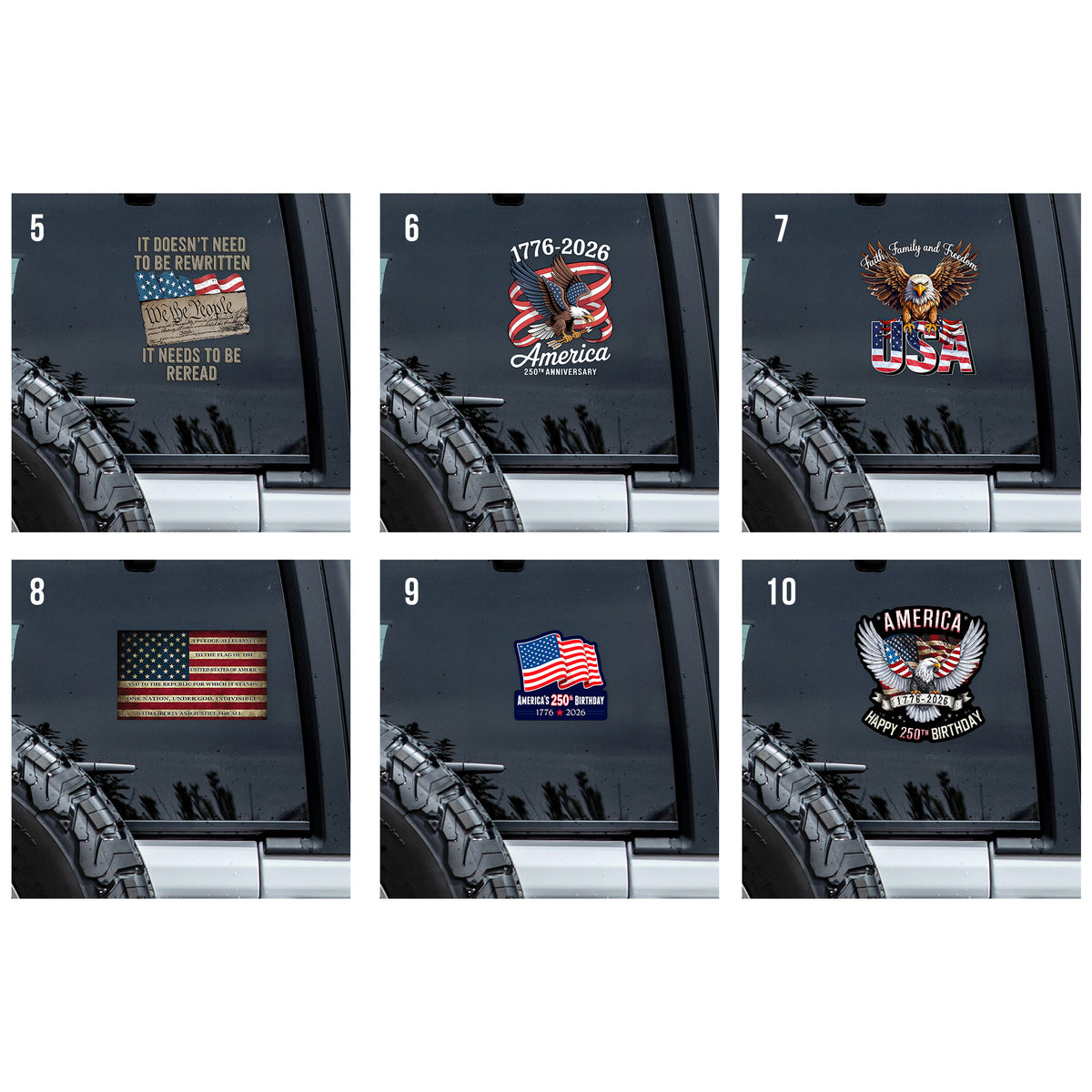 USA 250th Anniversary Car Window Decal Sticker TH10 898345