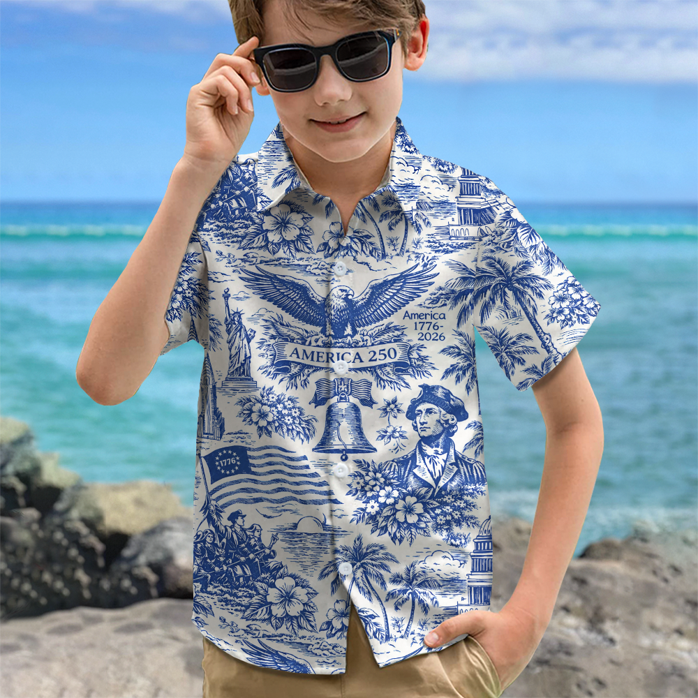 America 250th Anniversary 1776-2026 Toile De Jouy Style Kid Hawaii Shirt TH10 169407