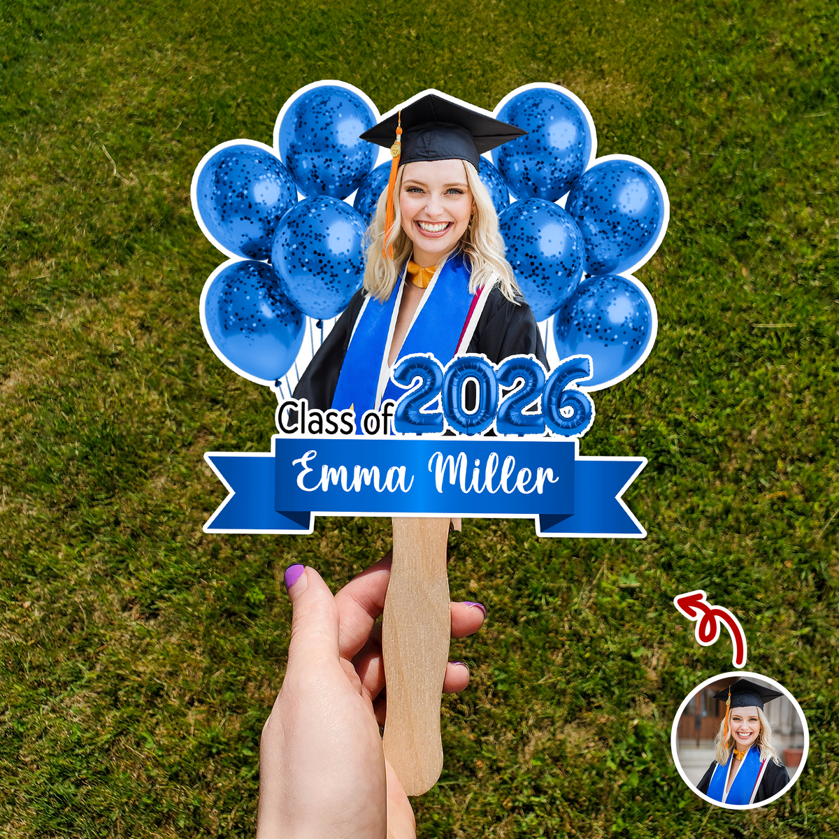 Custom Photo Class Of 2026 Face Fan Graduation Gift LM32 899141