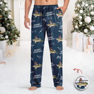 Custom Photo Merry Fishmas Sweatpants Christmas Gift For Fishing Lovers, Fisherman HA75 898126