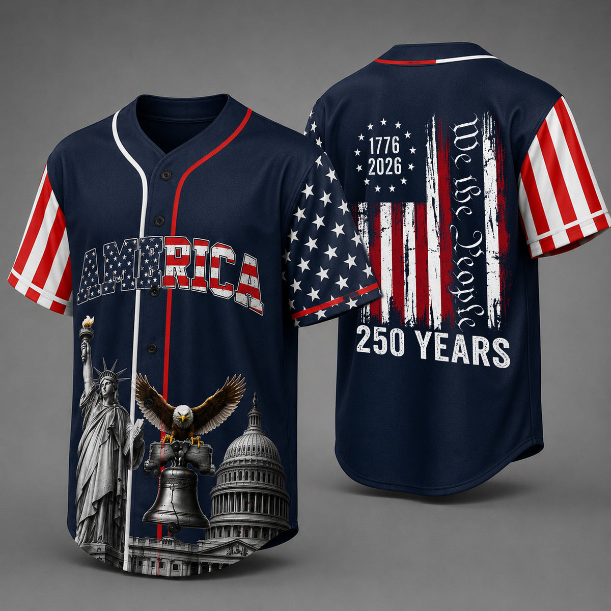 Celebrating 250 Years Of America Baseball Jersey Shirt Gift For 4th of July, Independence Day HO82 902542