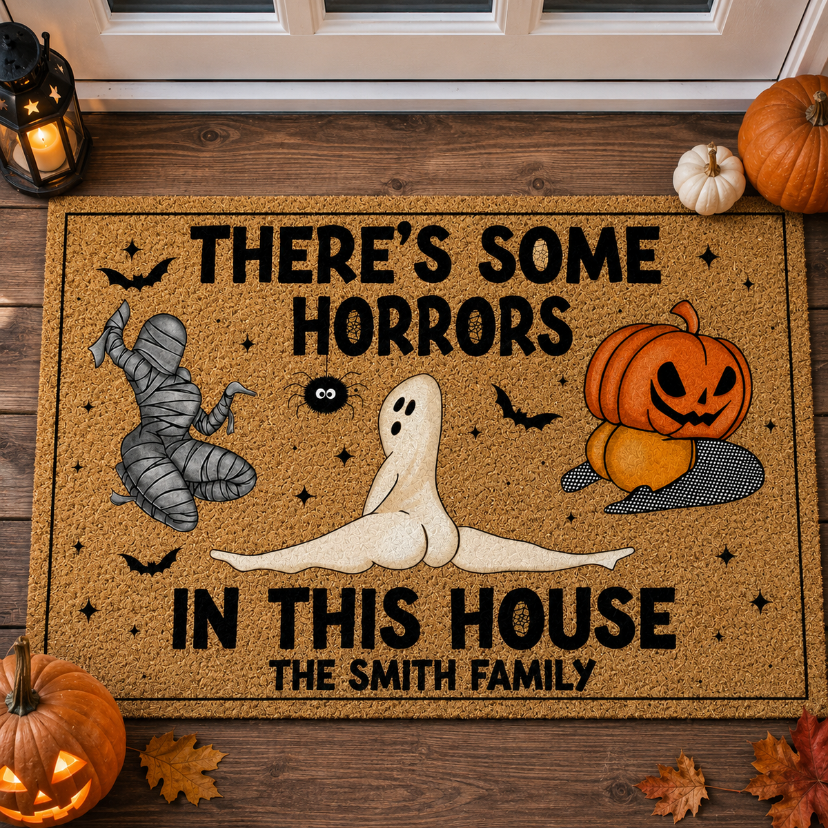 Personalized There's Some Horrors In This House Funny Ghost Doormat - Gift For Halloween HO82 903146