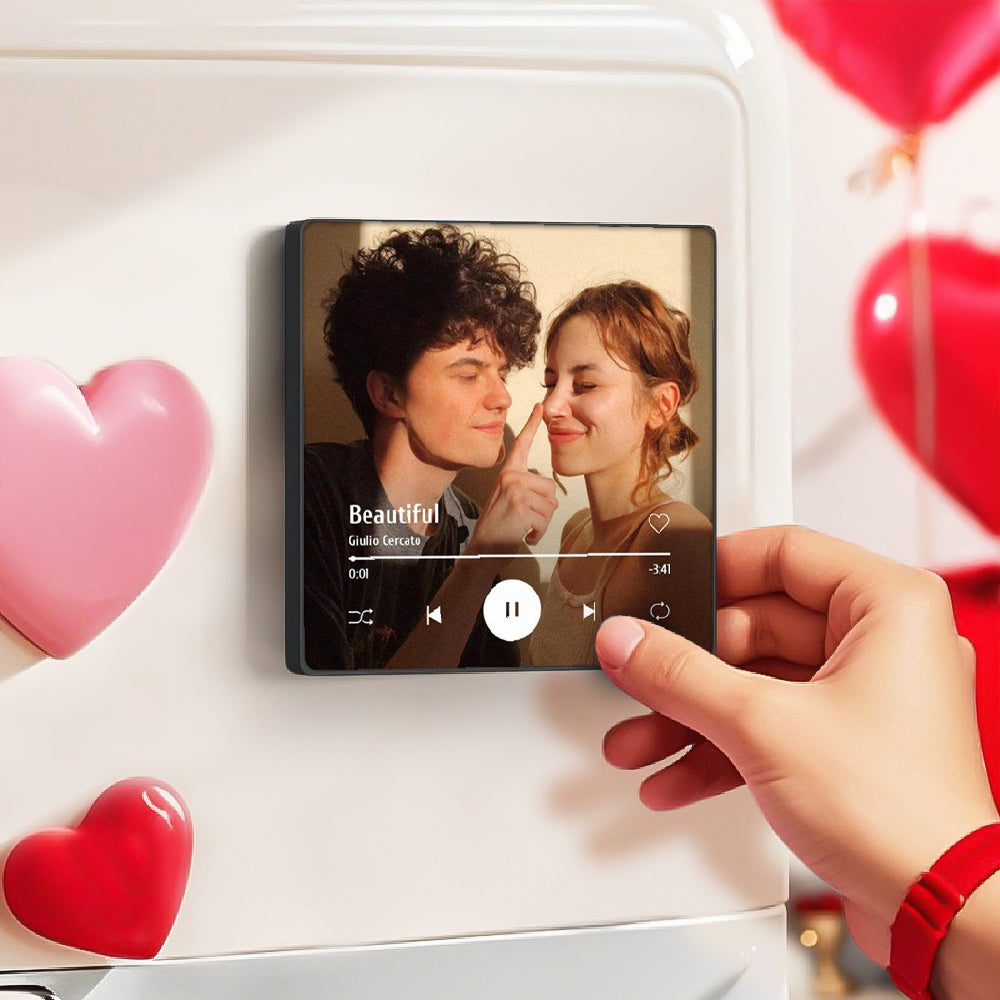 Custom Couple Photo Fridge Magnet - Personalized Spotify Plaque Song, Keepsake Gift, Valentine Gift for Lover LM32 897487