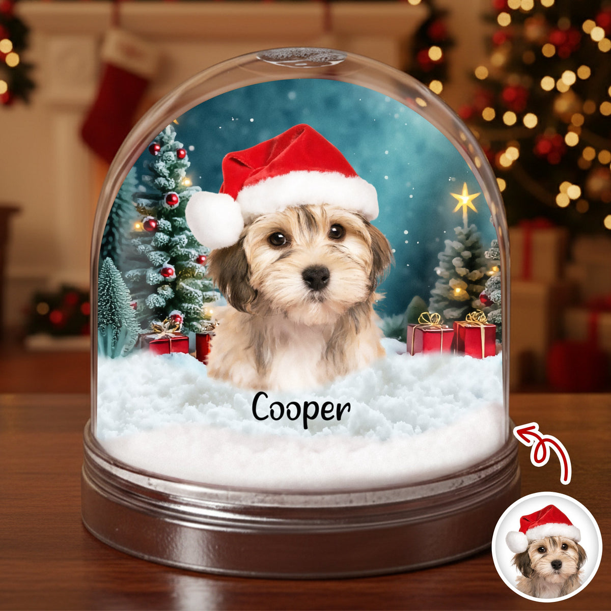 Custom Dog Photo Acrylic Snow Globe TH10 896501