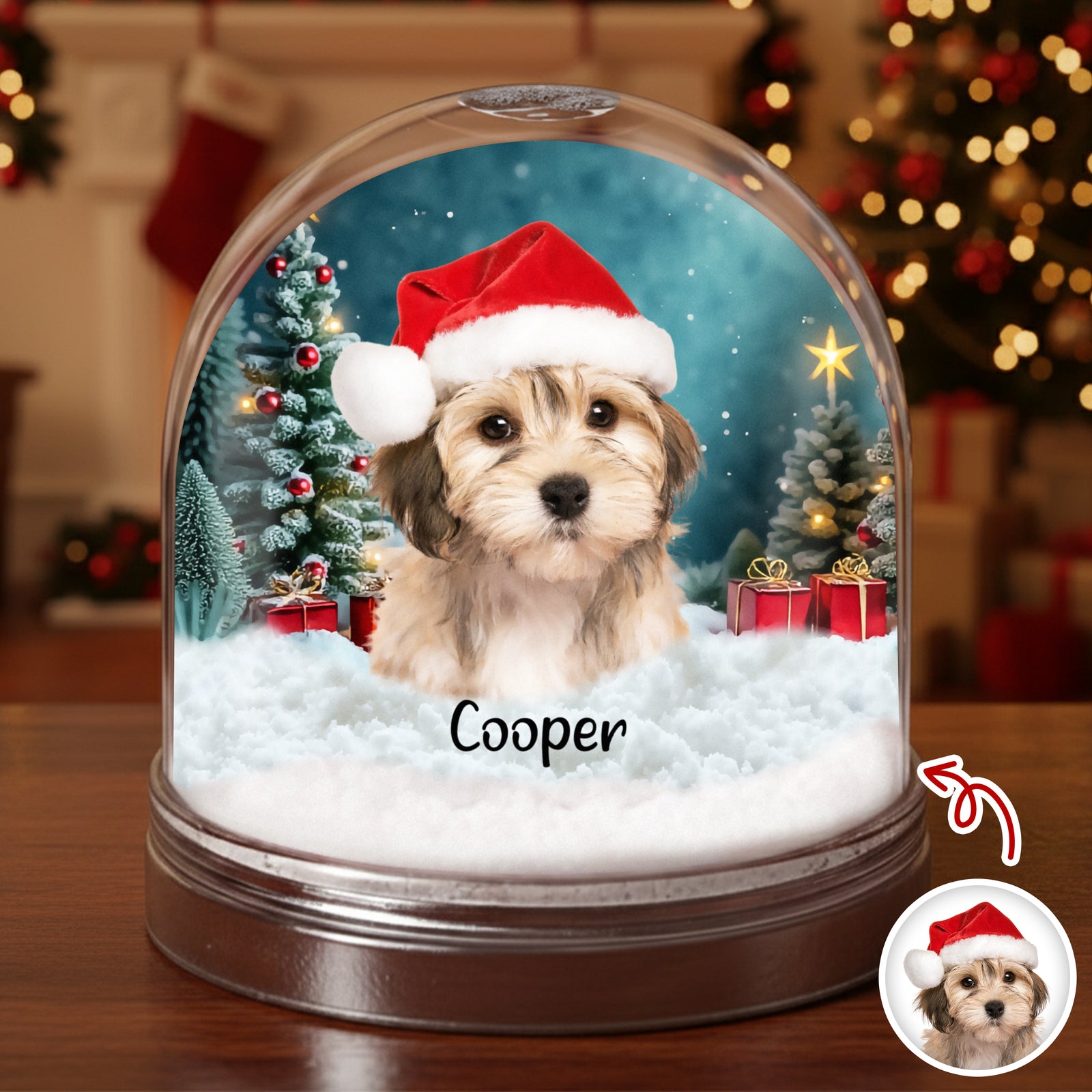 Custom Dog Photo Acrylic Snow Globe TH10 896501