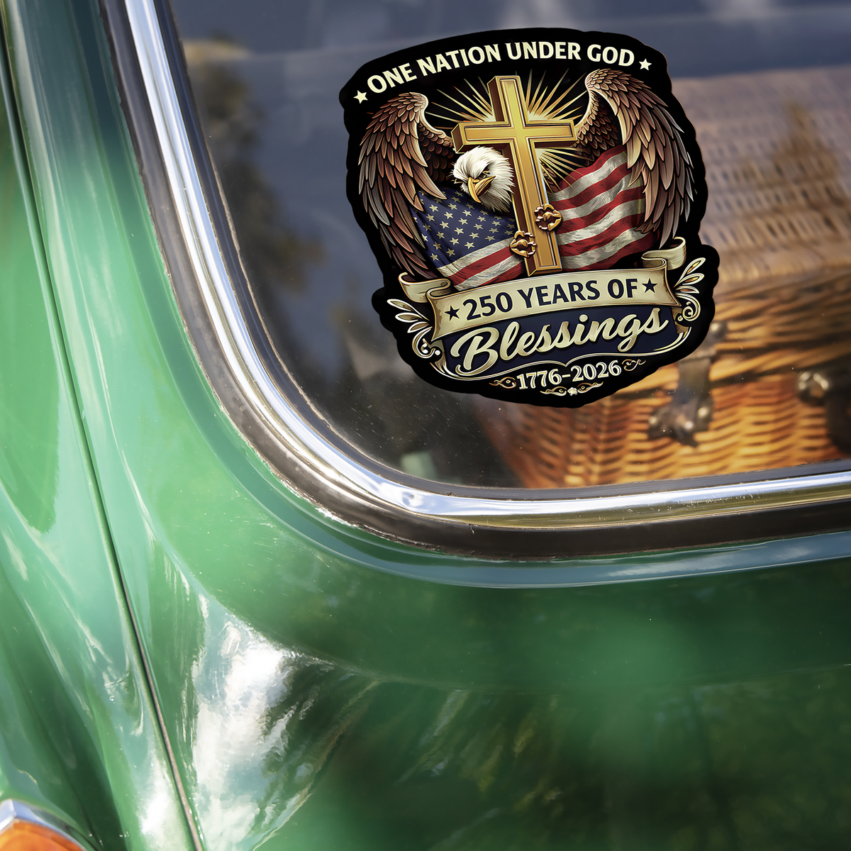 One Nation Under God, 250 Years Of Blessing 1776-2026 America Car Window Decal Sticker TH10 898883