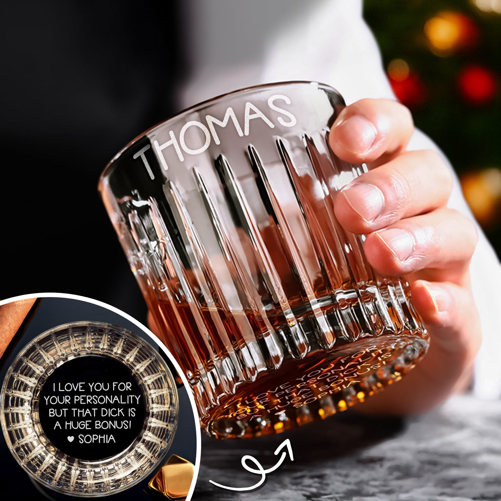 Custom Name I Love You For Your Personality Personalized Lines Whiskey Glass HA75 898722