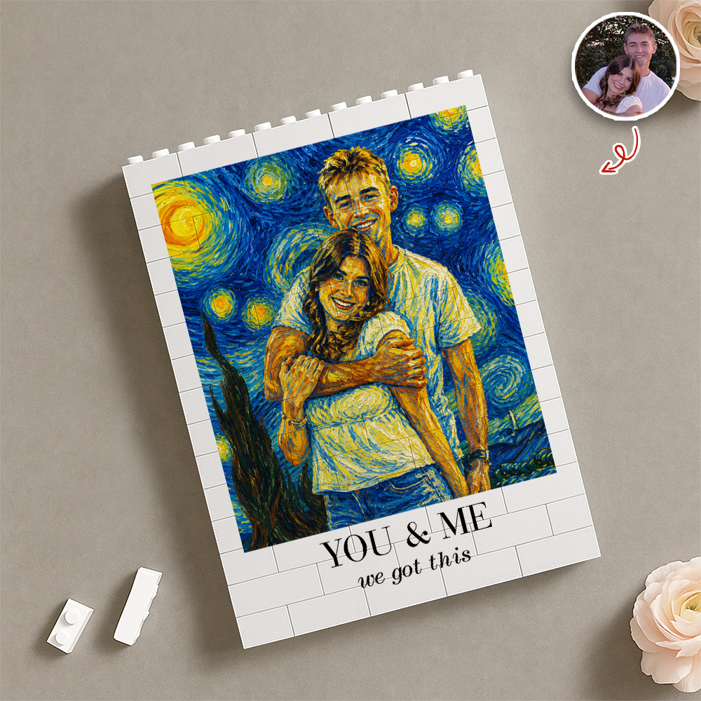 Custom Photo I Love You Van Gogh Art Anniversary Gifts Building Brick Block TH10 170273