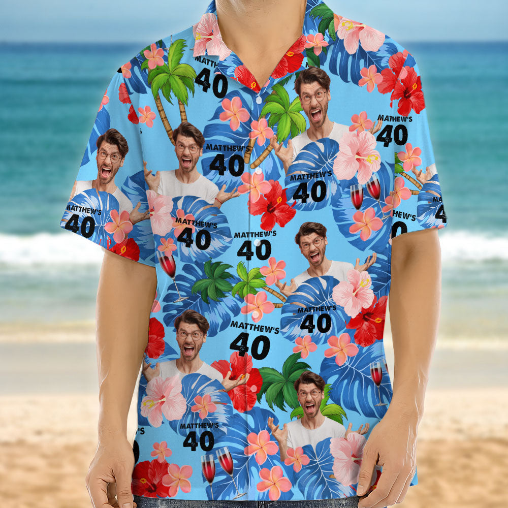 Custom Birthday Photo Tropical Style Hawaii Shirt Summer Gift CH07 895664
