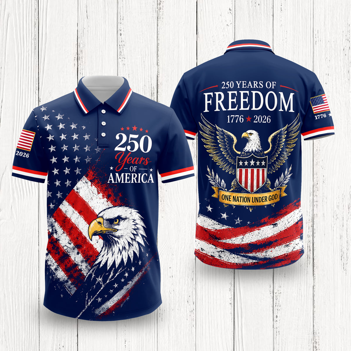 250th Anniversary of USA Polo Shirt 250 Years of Freedom Polo Shirt CH07 911806