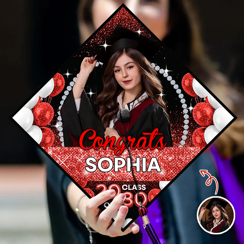 Personalized Congrats Class Of 2026 Graduation Cap Topper CH07 910754