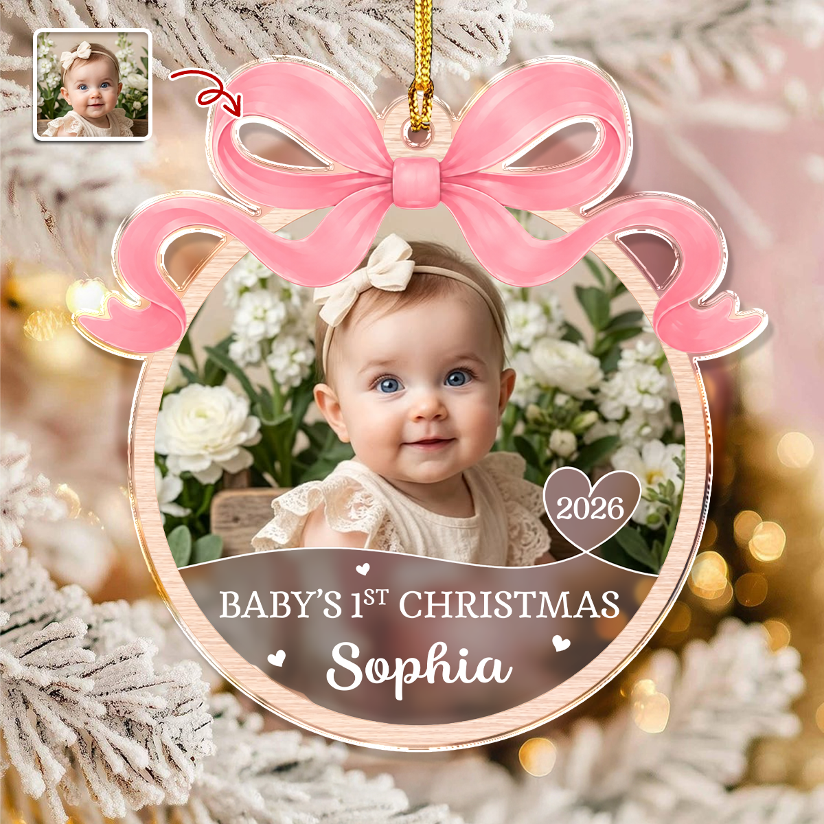 Custom Photo Baby’s First Christmas Acrylic Ornament Gifts For New Moms, New Dads, New Parents LM32 669645