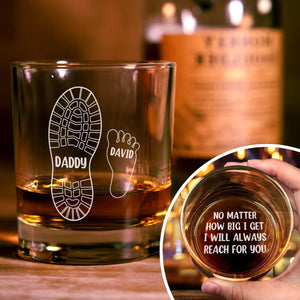 Personalized We're Following Your Footsteps Father Whiskey Glass LM32 893553
