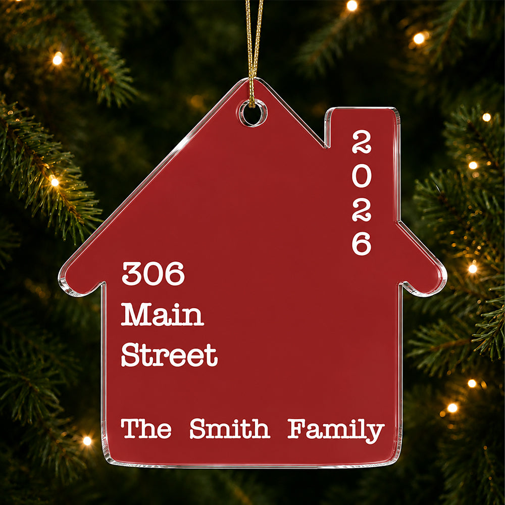 Custom New Home Christmas Acrylic Ornament for Housewarming Gifts for New Home Address LM32 669703