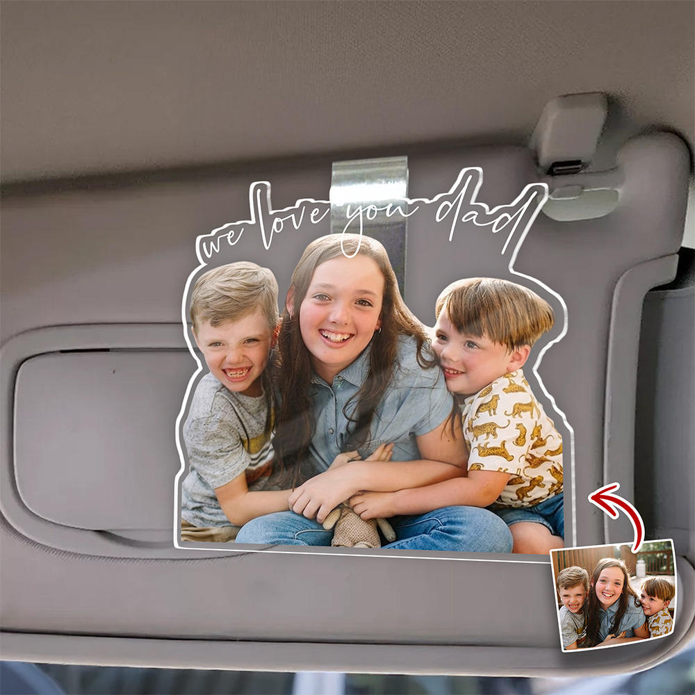 Custom Photo Car Visor Clip - Personalized Gift For Family LM32 899829