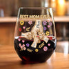Best Mom Ever Personalized Holding Hand 3D Effect Wine Glass CH07 911196