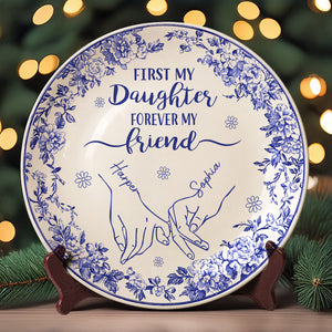First Mother Forever Friend Personalized Chinoiserie Toile De Jouy Style Ceramic Plate Gift For Mom HA75 892650