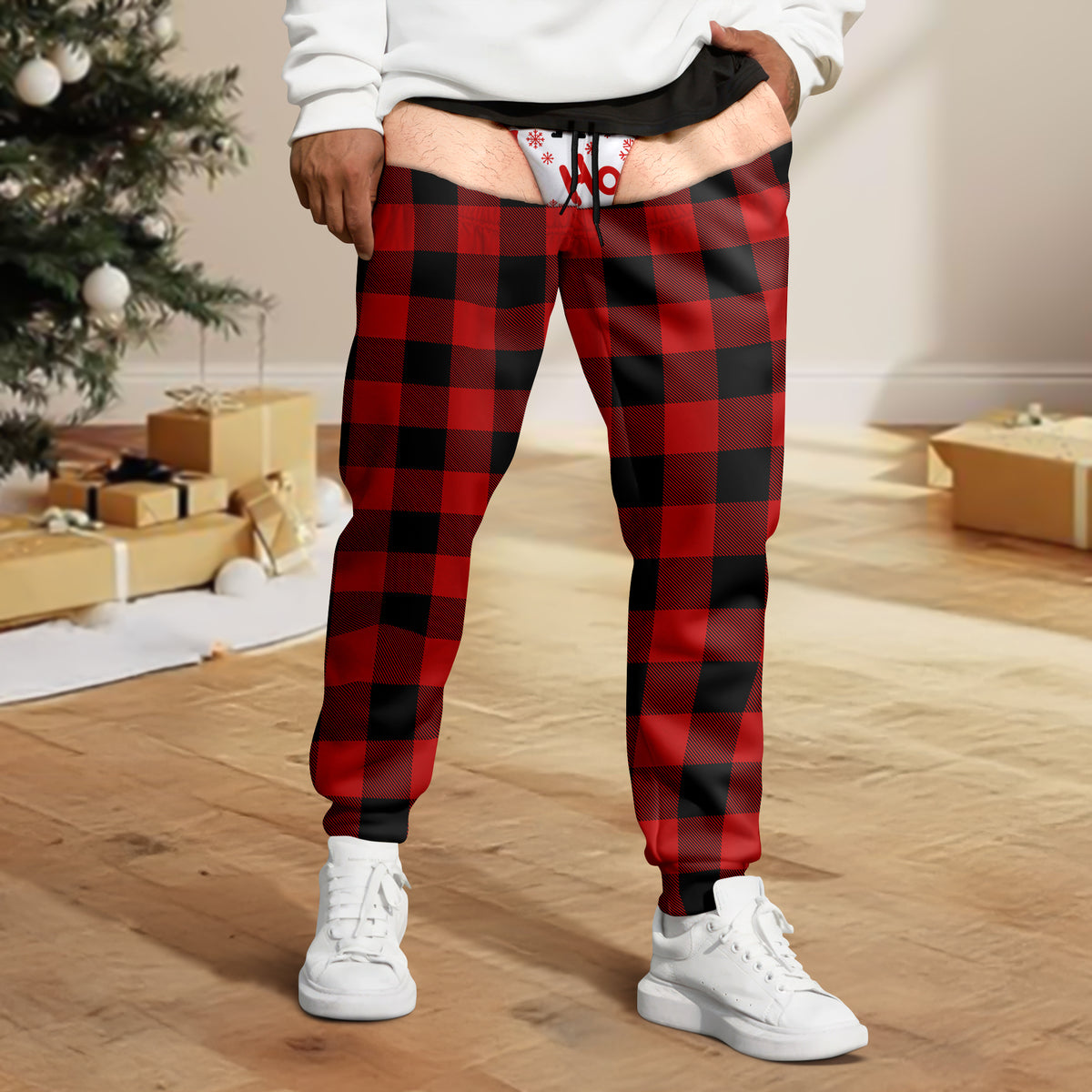 Personalized Funny Christmas Plaid Sweatpants Cheeky Christmas Gift LM32 670123