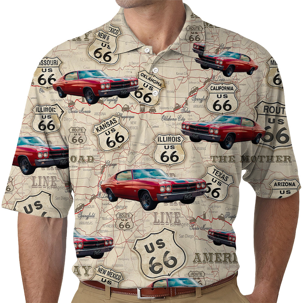Custom Photo Route 66 For Car Lover Polo Shirt CH07 895806