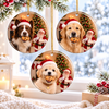 Custom Photo Funny Dog Steals Cookie From Santa Personalized Ceramic Ornament HA75 919588