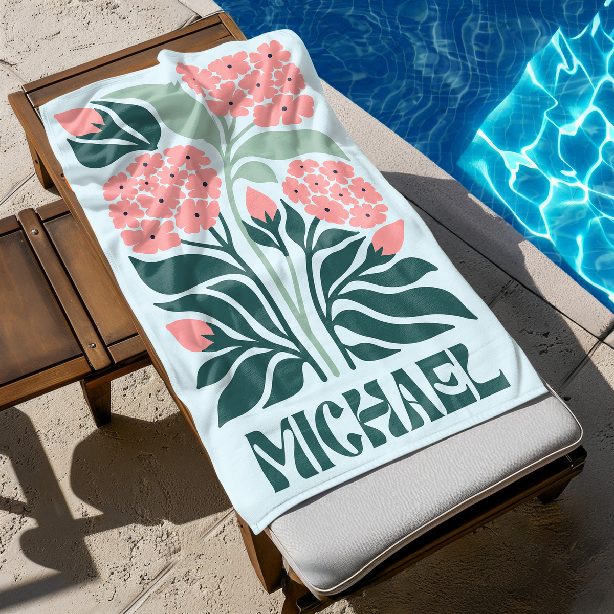 Personalized Retro Beach Towel with Name, Groovy Vibes Beach, Retro Floral Towel HO82 902980