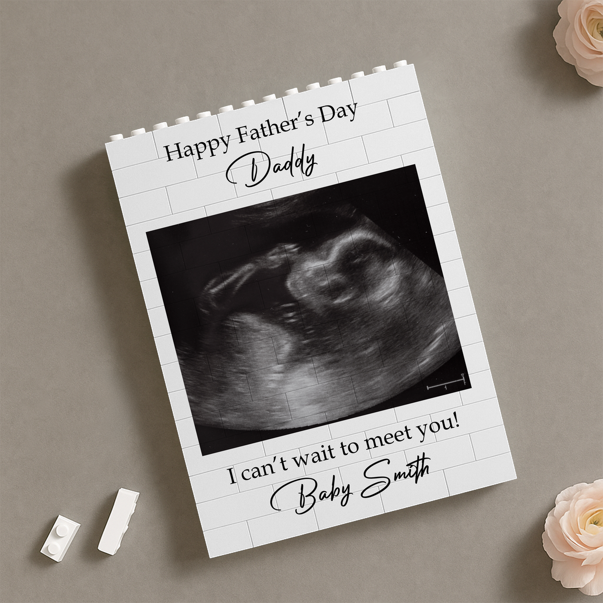 Custom Baby Bump Photo Personalized First Fathers Day Building Brick Block Gift For Daddy To Be CH07 911554
