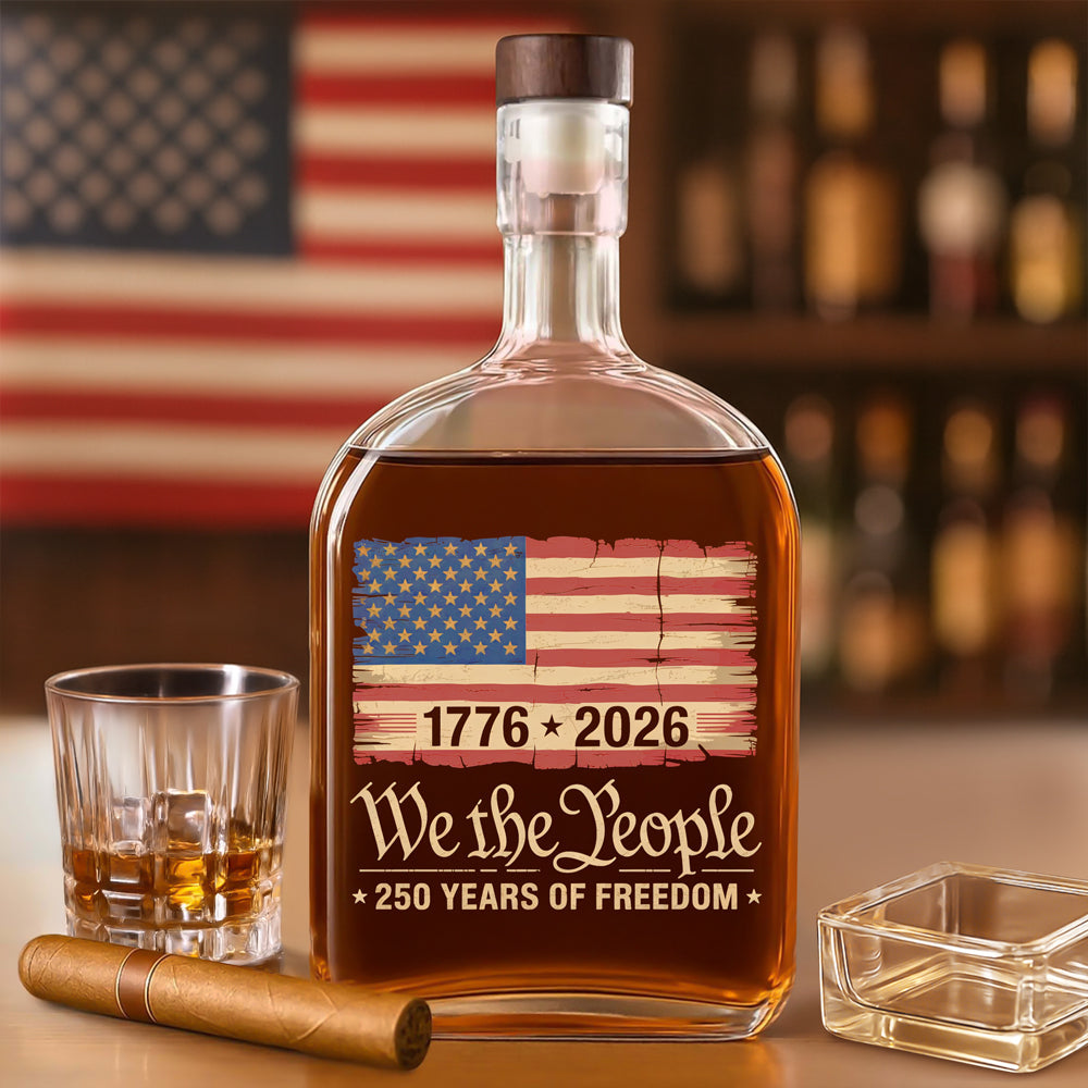 America 250th Birthday US Flag 250 Years We The People Whiskey Bottle HO82 894630