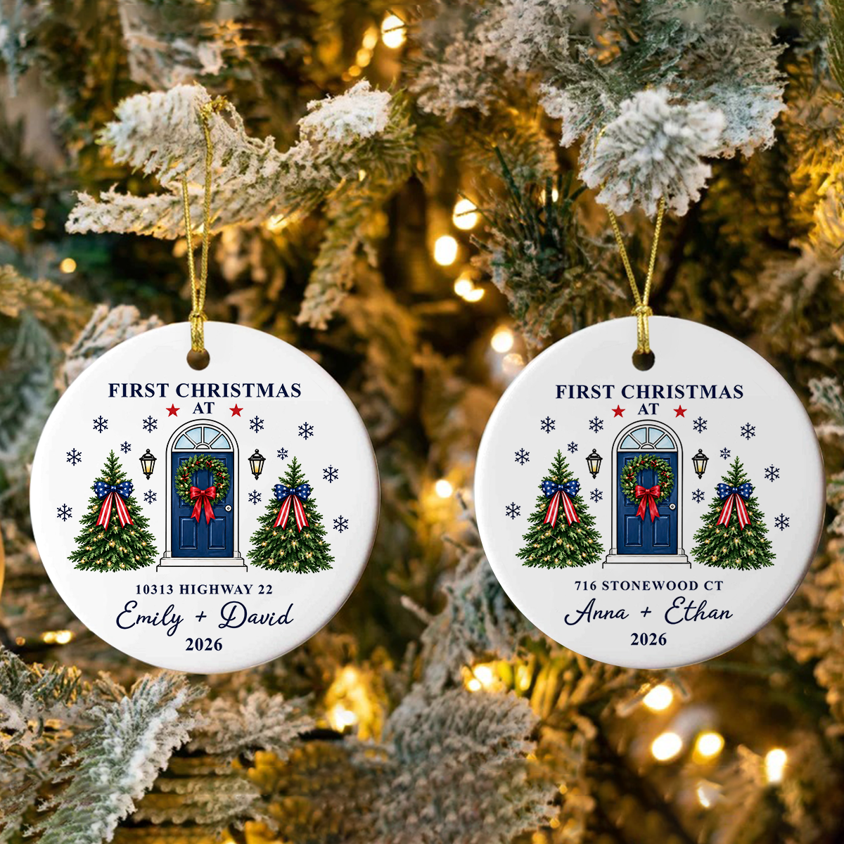 Personalized First Christmas At New Home Christmas Ceramic Ornament HA75 919272