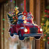 Personalized Couple Snowman Red Truck Couple Acrylic Ornament HA75 897584