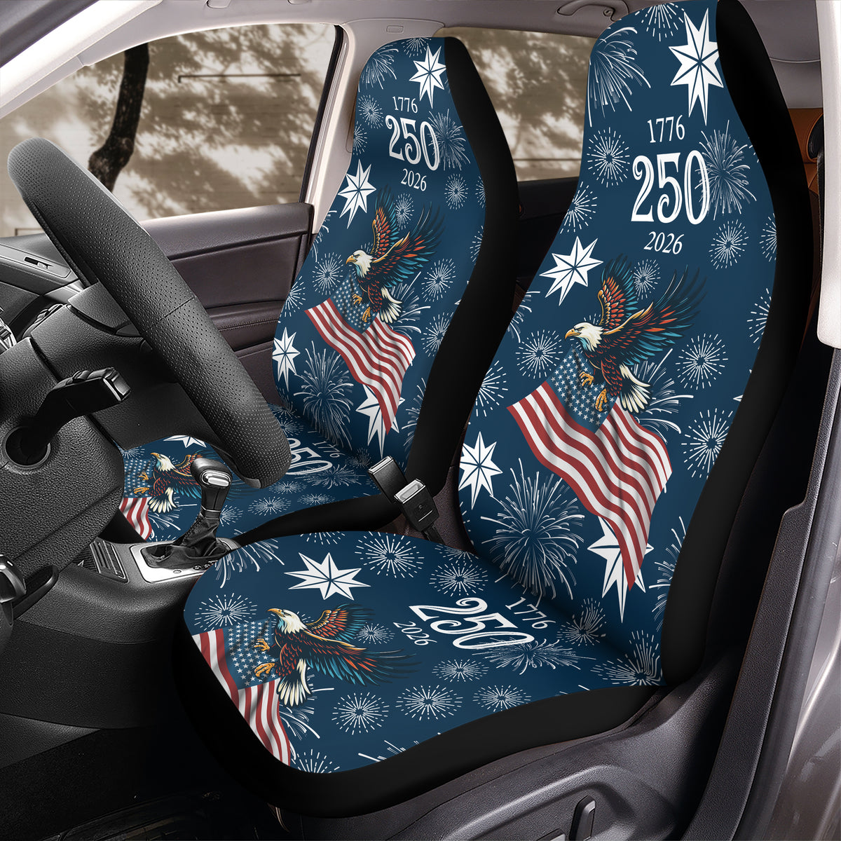 Personalized USA 250 Anniversary Eagle 1776-2026 Car Seat Cover LM32 899555
