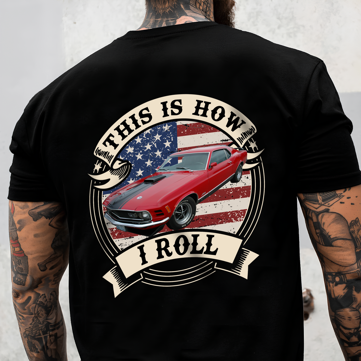 This Is How I Roll - Custom Car Photo Route 66 Vintage Back Side Dark Shirt CH07 896600