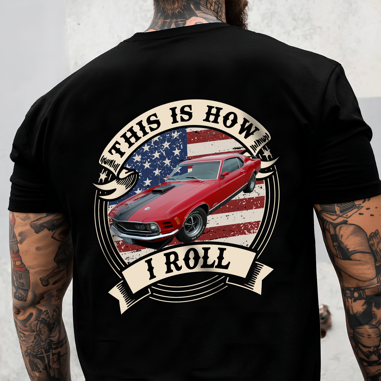 This Is How I Roll - Custom Car Photo Route 66 Vintage Back Side Dark Shirt CH07 896600
