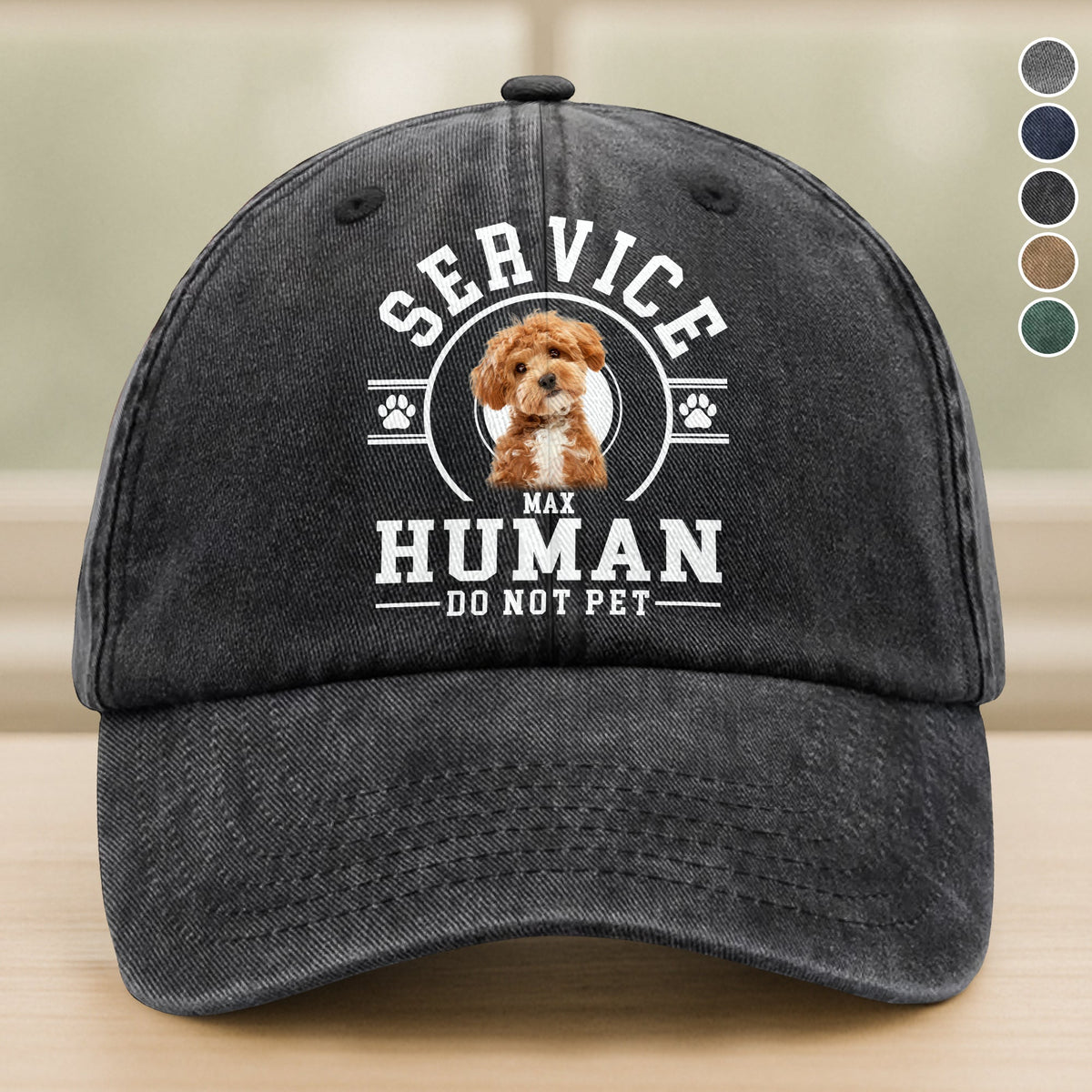 Custom Photo Service Human, Do Not Pet Washed Denim Baseball Cap HA75 892830