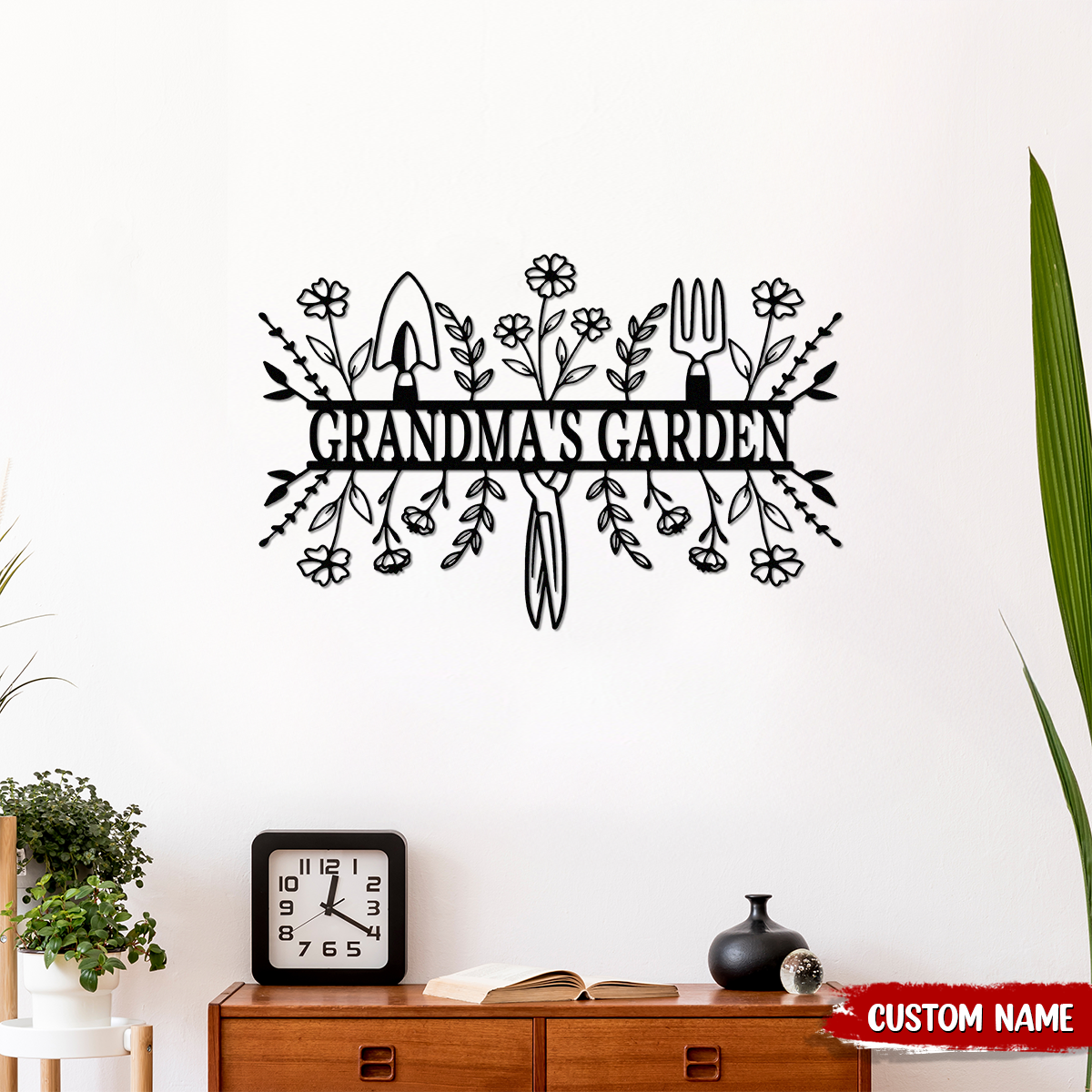 Custom Name Grandma's Garden Monogram Metal Sign Gift for Gardener, Metal Yard Decor LM32 899243