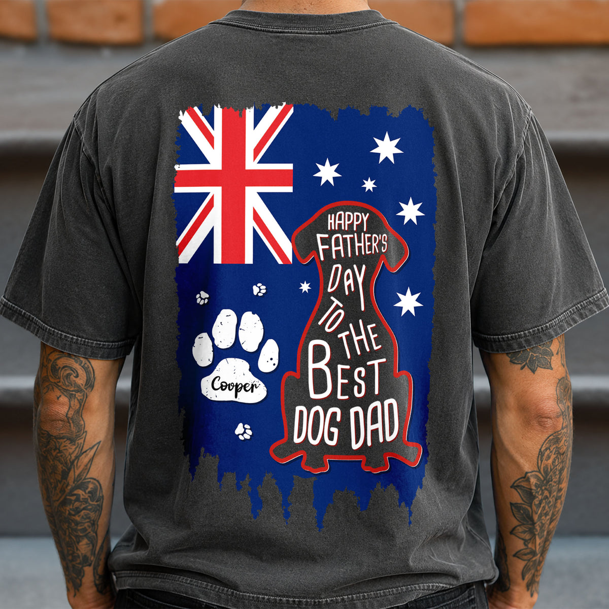 Personalized Happy Father's Day To Best Dog Dad Australia Flag Comfort Back Shirt TH10 170215