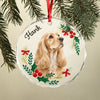 Custom Dog Photo And Name Flower Glass Ornament, Personalized Christmas Tree Decoration for Pet Lovers LM32 670361