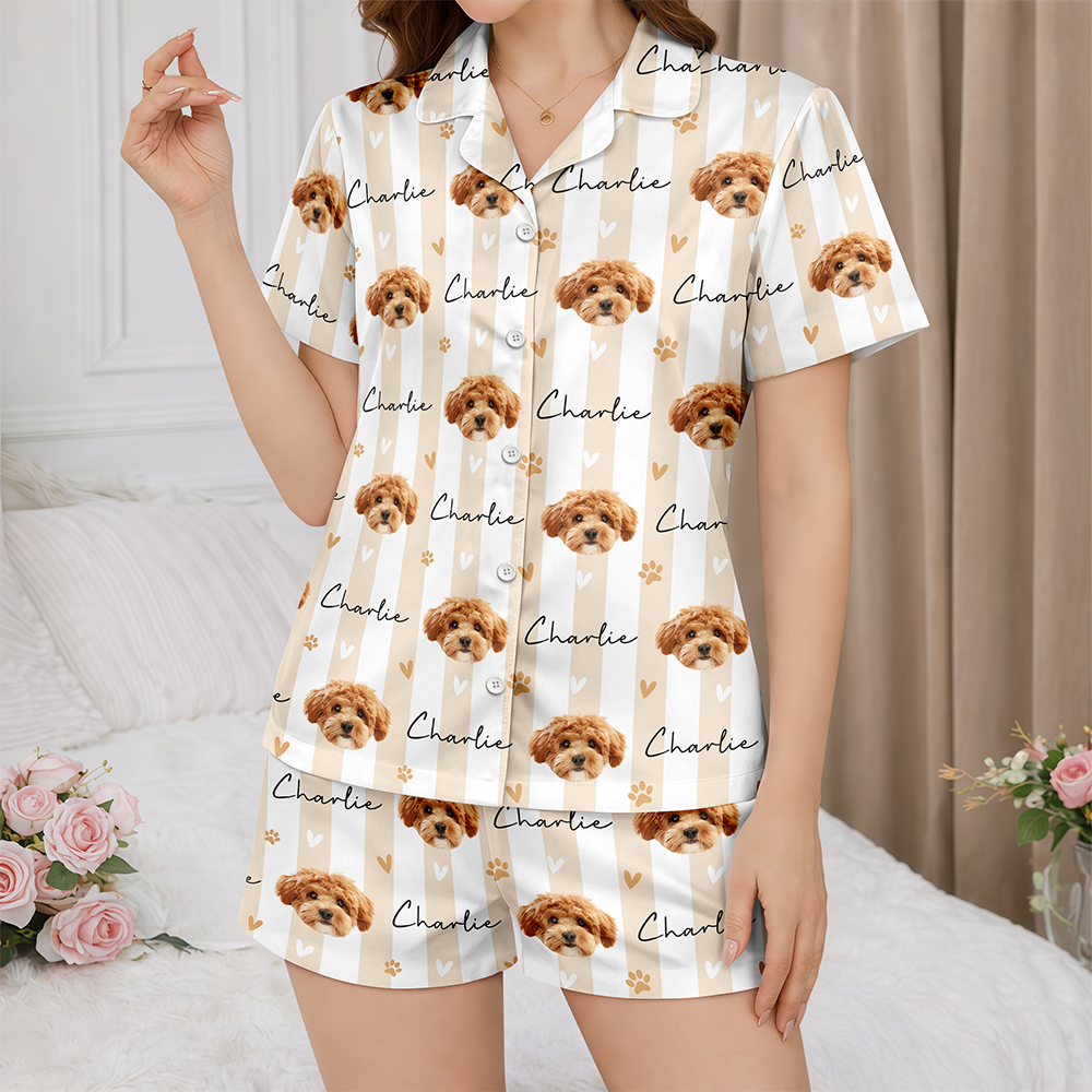 Custom Pet Face Short Pajamas Personalized Gift For Dog Cat Lover HA75 922230