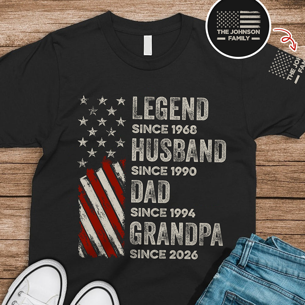 Personalized Family Name Father's Day Gifts, Legend, Husband, Dad And Grandpa Dark Shirt HO82 902708