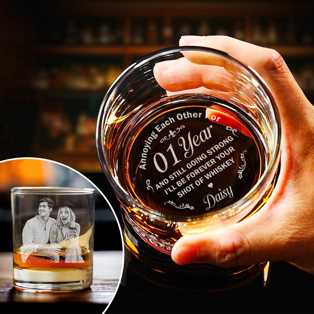 Custom Photo Annoying Each Other For Years Couple Whiskey Glass TH10 892945