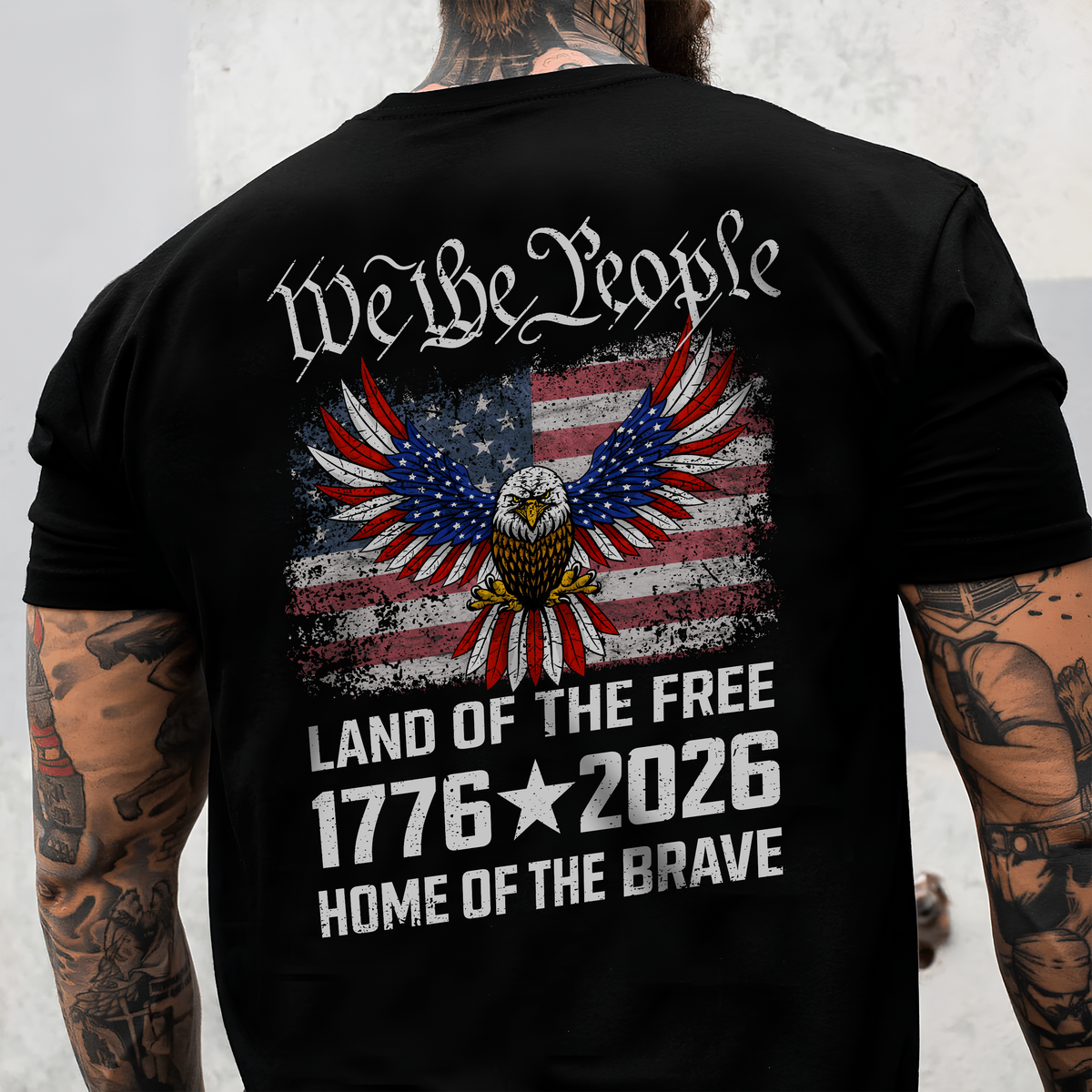 America 250th Birthday Eagle US Flag Back Shirt 250 Years We The People 1776-2026 Dark Shirt CH07 910956
