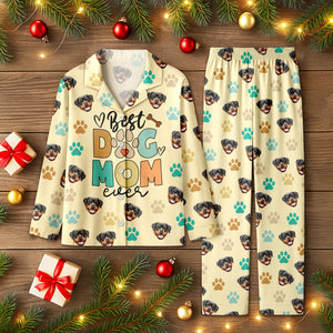Custom Photo Best Dog Mom Ever - Personalized Pajamas Gift For Dog Lovers CH07 899048