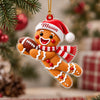Custom Name Gingerbread Football Acrylic Ornament, Personalized Christmas Decoration for Sports Lovers LM32 670011